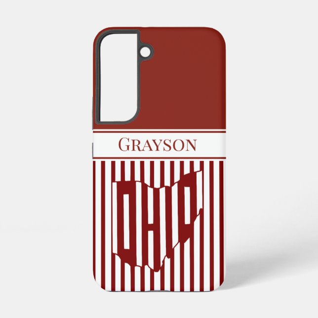 Ohio Red Stripe Samsung Galaxy S22 Case (Back)