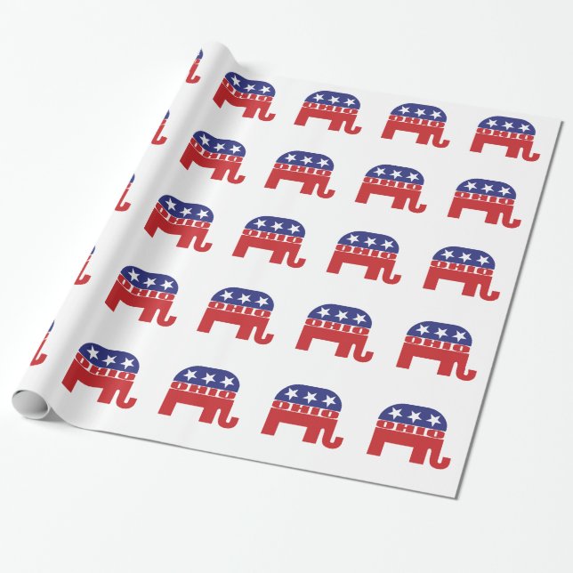 Ohio Republican Elephant Wrapping Paper (Unrolled)