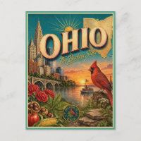 Ohio Retro Travel Souvenir Postcard