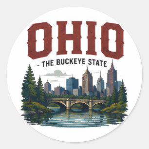 Ohio River Cities Adventure Classic Round Sticker