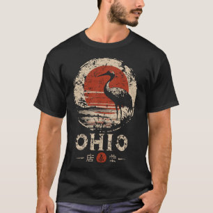 Ohio River Ukiyo-e Heartland Autumn Landscape T-Shirt