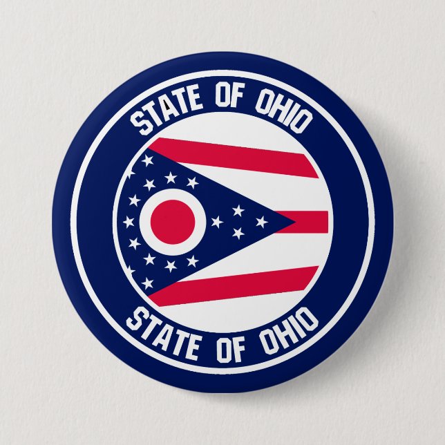 Ohio Round Emblem 3 Inch Round Button (Front)