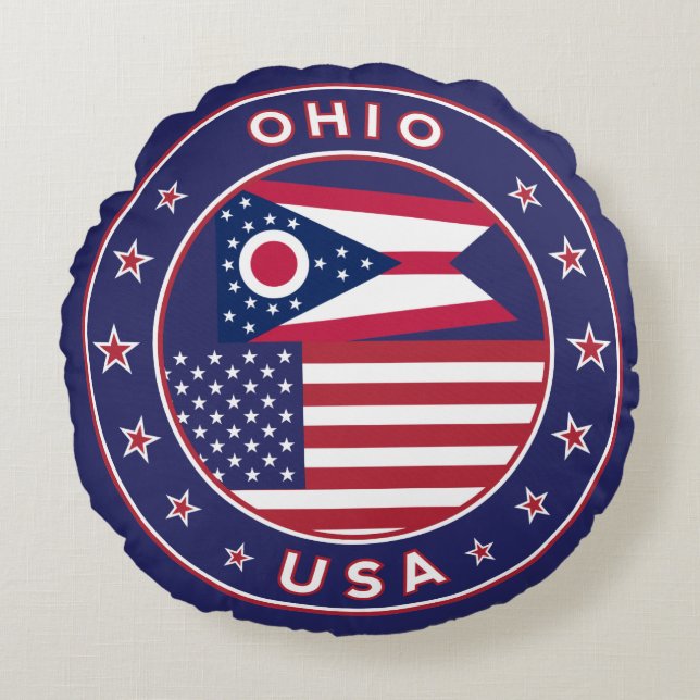 Ohio Round Pillow (Front)