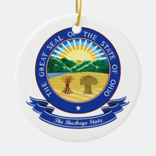 Ohio Seal Ceramic Ornament