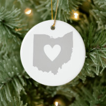 Ohio Shaped Grey Heart Buckeye Love Grey Ohioan