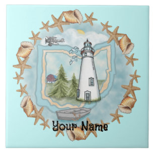 Ohio Shells Lighthouse Tile