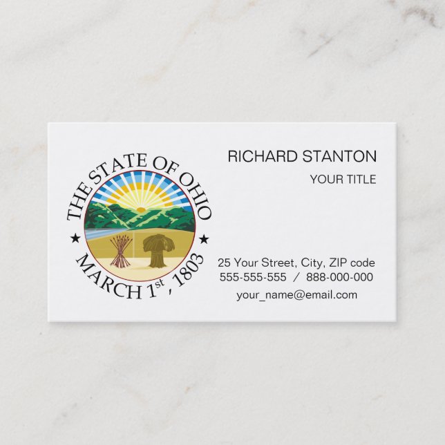 Ohio sign business card (Front)