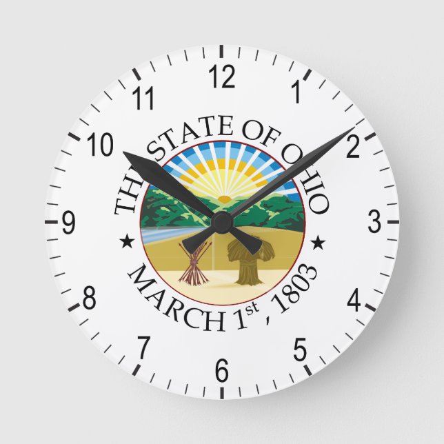 Ohio sign round clock (Front)