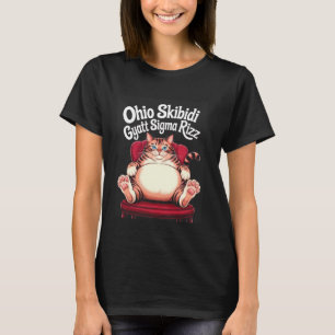 Ohio Skibidi Gyatt Sigma Rizz Chonk Cat Meme Graph T-Shirt