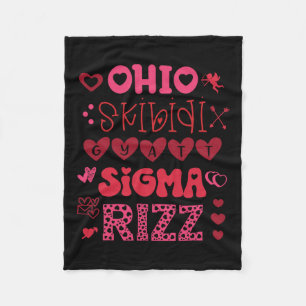 Ohio Skibidi Gyatt Sigma Rizz Valentines Day Meme Fleece Blanket