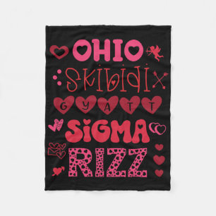 Ohio Skibidi Gyatt Sigma Rizz Valentines Day Meme  Fleece Blanket