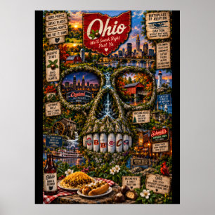 Ohio Skull Art Print State of Mind