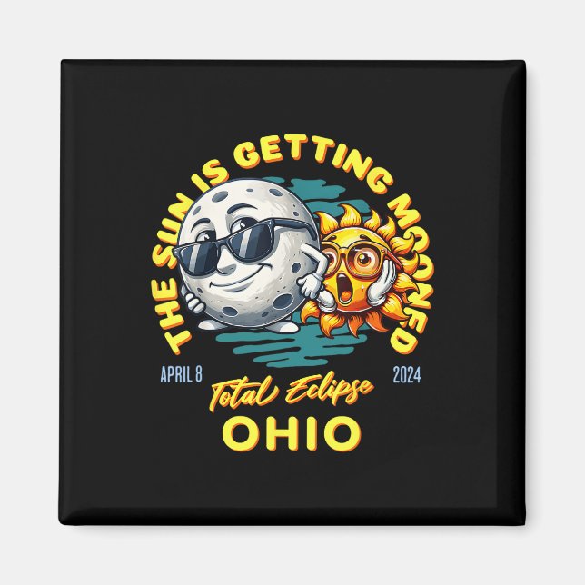 Ohio Solar Eclipse Apr 8 2024 Sun Is Getting Moone Magnet (Front)