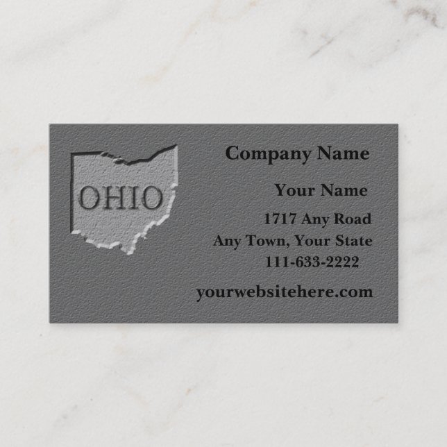 Ohio State Business card  carved stone look (Front)