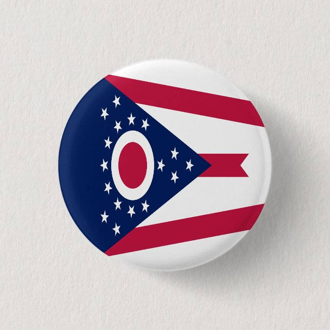 Ohio State Flag 1 Inch Round Button (Front)