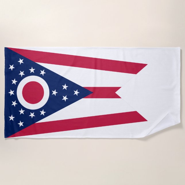Ohio State Flag Beach Towel (Front)