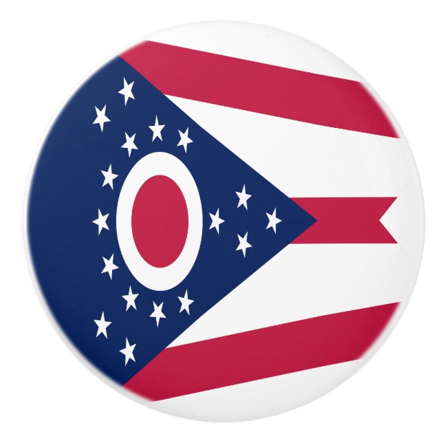 Ohio State Flag Ceramic Knob (Front)