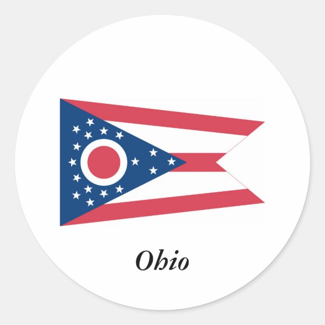 Ohio State Flag Classic Round Sticker (Front)