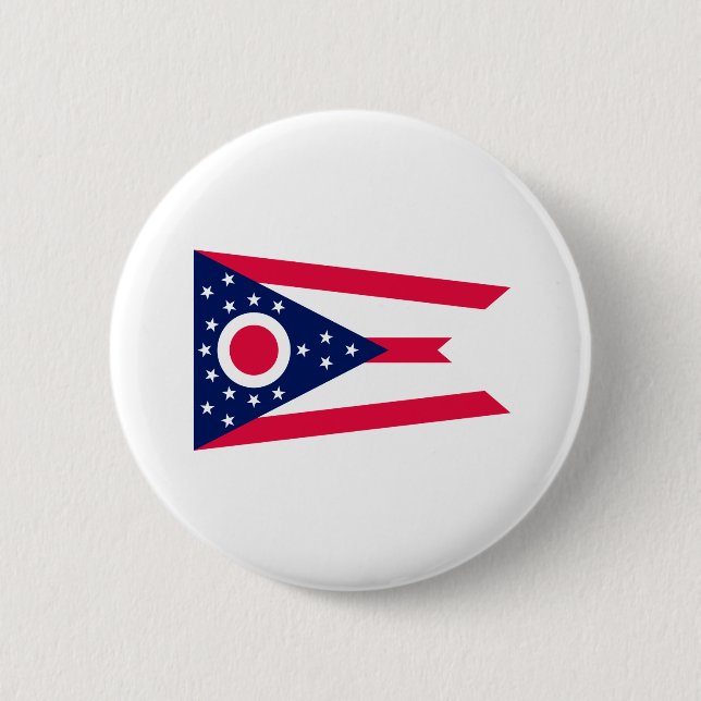 Ohio State Flag Design 2 Inch Round Button (Front)