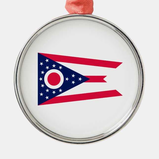 Ohio State Flag Design Metal Ornament (Front)