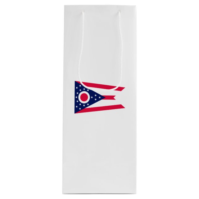 Ohio State Flag Design Wine Gift Bag (Front)