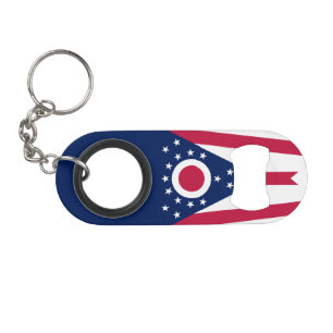 Ohio State Flag Keychain Bottle Opener