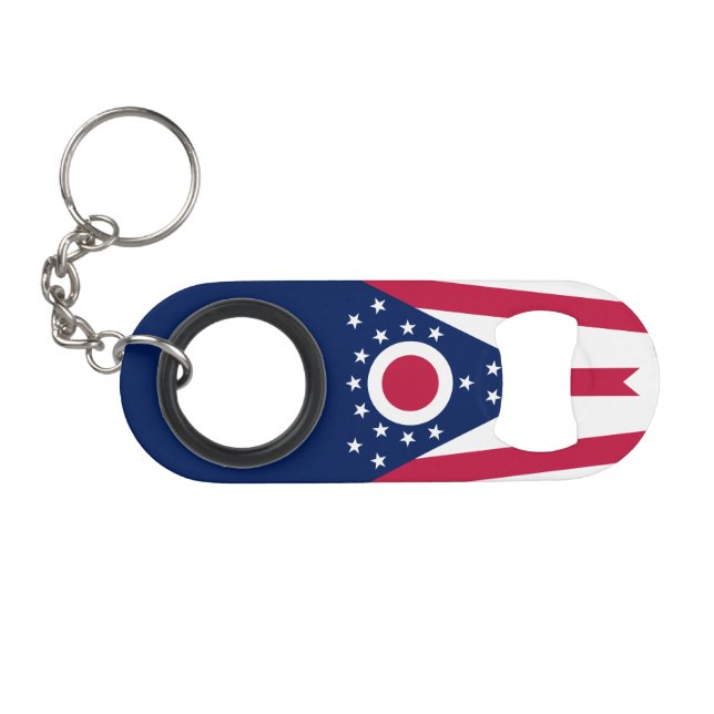 Ohio State Flag Keychain Bottle Opener (Front (Horizontal))