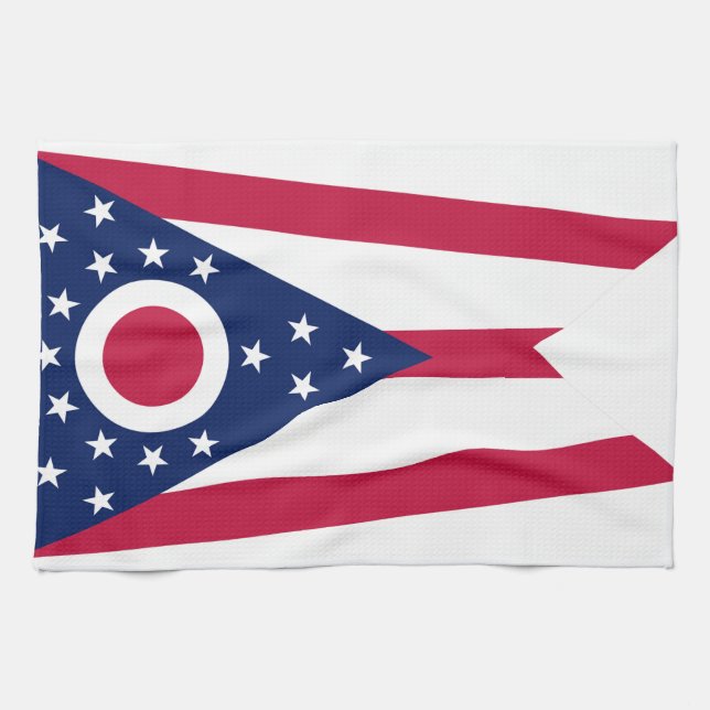 Ohio State Flag Kitchen Towel (Horizontal)