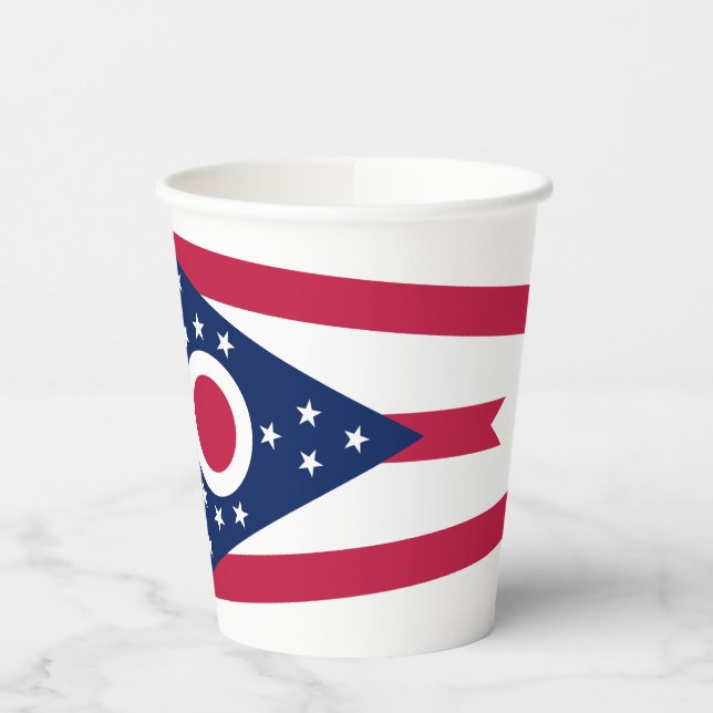 Ohio State Flag Paper Cups (Left)