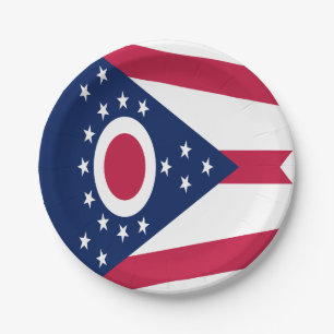 Ohio State Flag Paper Plate