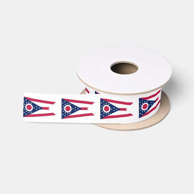 Ohio State Flag Satin Ribbon (Spool)