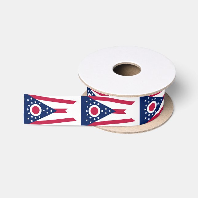 Ohio State Flag Satin Ribbon (Spool)