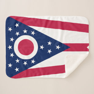 Ohio State Flag Sherpa Blanket