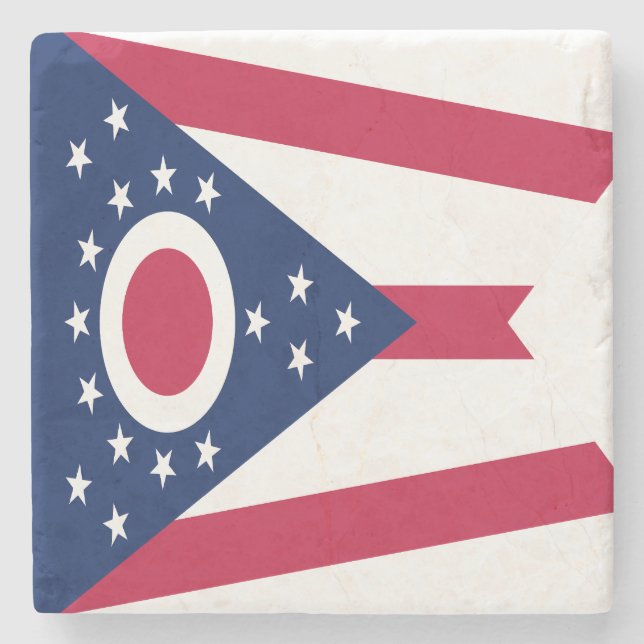 Ohio State Flag Stone Coaster (Front)