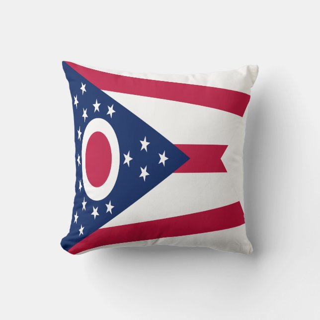 Ohio State Flag Throw Pillow (Front)