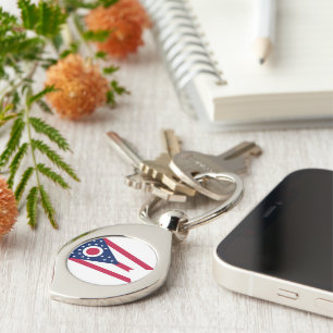 Ohio State Flag USA Keychain
