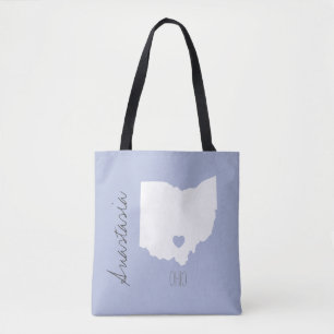 Ohio State map personalize name Tote Bag
