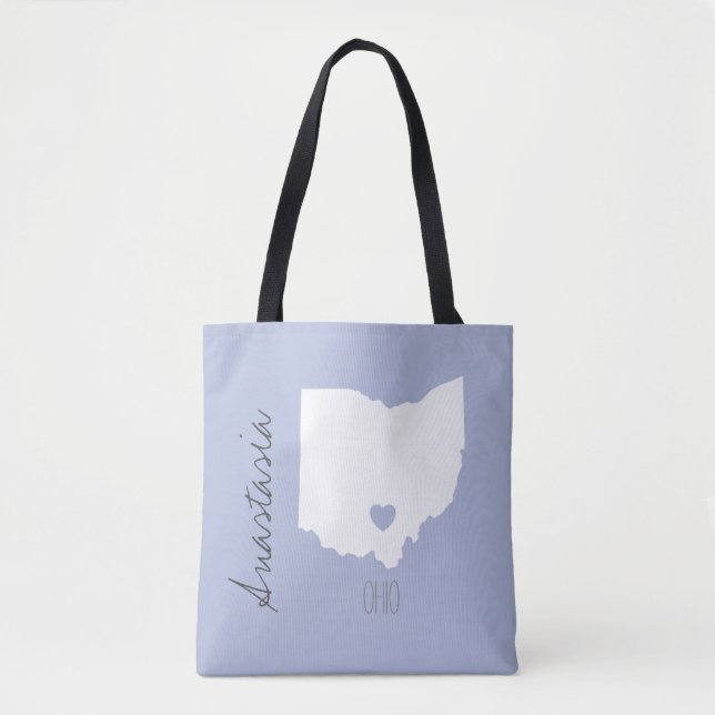 Ohio State map  personalize name Tote Bag (Front)