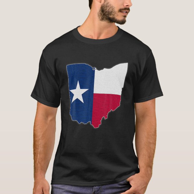 OHIO STATE MAP TEXAS TX Flag Roots Men Women Gift T-Shirt (Front)