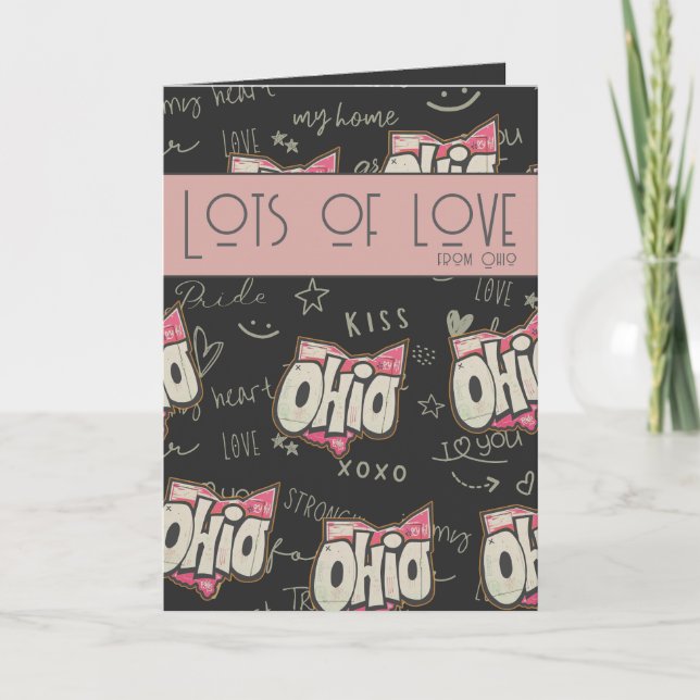 Ohio State of Buckeyes love pride Folded Card (Front)