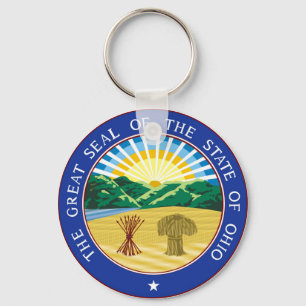 Ohio state seal america republic symbol flag keychain