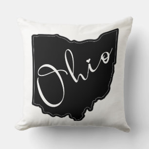 Ohio State Shape Outline - Ohio Map Outline Throw Pillow