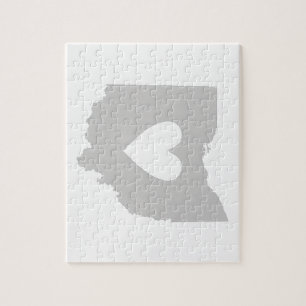 Ohio State Shape with Heart Jigsaw Puzzle