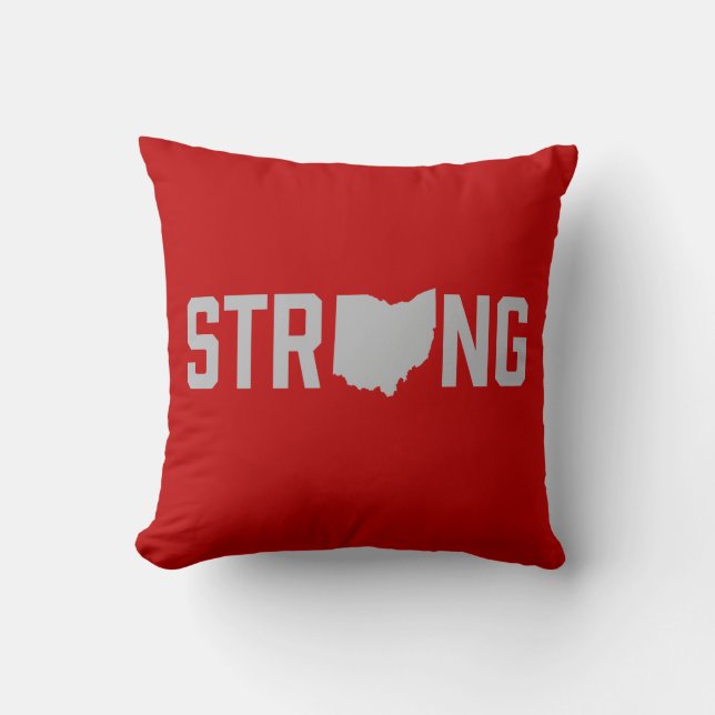 Ohio State Strong Throw Pillow (Front)