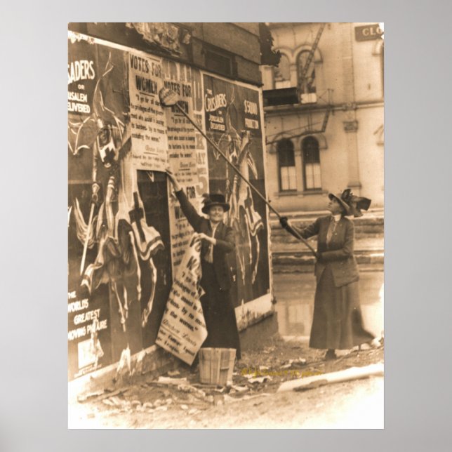Ohio Suffragettes Posting Bills in Cincinnati Poster (Front)