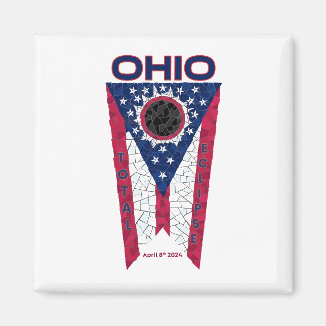 Ohio Total Eclipse Carré Magnet (Devant)