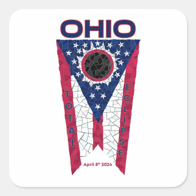 Ohio Total Eclipse Square Sticker (Front)