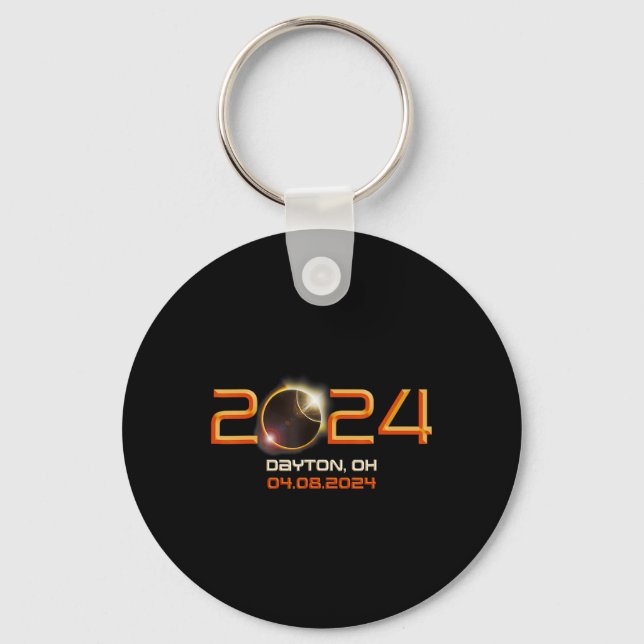 Ohio Total Solar Eclipse 2024 1  Keychain (Front)