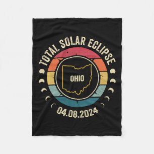 Ohio Total Solar Eclipse 2024 American Totality Ap Fleece Blanket