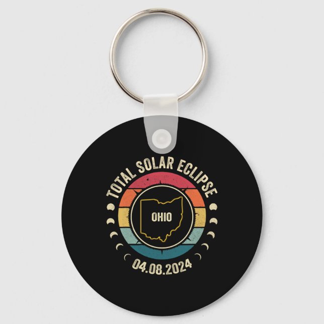 Ohio Total Solar Eclipse 2024 American Totality Ap Keychain (Front)